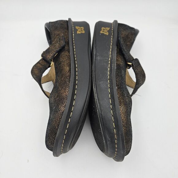 Alegria Peek-a-boo Mary Janes Dayna Copper Metallic Leather Women's Sz 39/9 - Picture 4 of 7